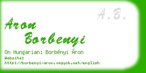 aron borbenyi business card