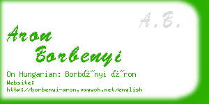 aron borbenyi business card